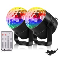 Youoklight Disco Lights, Sound Activated Strobe Light Stage Light With Remote Control, Party Lights Dj Disco Lights, 6 Colors Disco Light Bulb, For Home Dance Parties Bar Karaoke, Pack Of 2