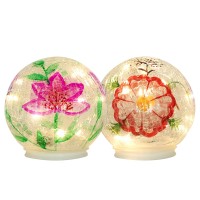 Phitric Spring Decorations For Home, 3 Pack Cracked Glass Ball Lights Spring Decor With Timer, Upgraded Weatherproof Warm White Led Lights For Living Room Fireplace Table Indoor Outdoor, Mom Gifts