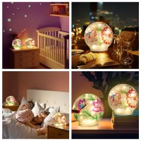 Phitric Spring Decorations For Home, 3 Pack Cracked Glass Ball Lights Spring Decor With Timer, Upgraded Weatherproof Warm White Led Lights For Living Room Fireplace Table Indoor Outdoor, Mom Gifts