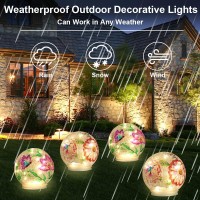 Phitric Spring Decorations For Home, 3 Pack Cracked Glass Ball Lights Spring Decor With Timer, Upgraded Weatherproof Warm White Led Lights For Living Room Fireplace Table Indoor Outdoor, Mom Gifts