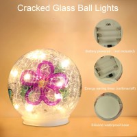 Phitric Spring Decorations For Home, 3 Pack Cracked Glass Ball Lights Spring Decor With Timer, Upgraded Weatherproof Warm White Led Lights For Living Room Fireplace Table Indoor Outdoor, Mom Gifts