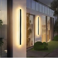 Bluerin Linear Wall Sconces 2Pack Outdoor Mondern Led Wall Lights,Warm White Ip65 Rectangular Black Wall Lamp For Garden Porch Villa Sconce Light (47.2Inch-2Pack)