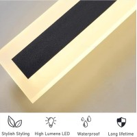 Bluerin Linear Wall Sconces 2Pack Outdoor Mondern Led Wall Lights,Warm White Ip65 Rectangular Black Wall Lamp For Garden Porch Villa Sconce Light (47.2Inch-2Pack)