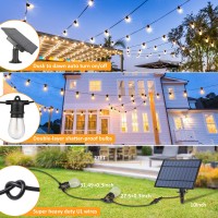 Wenfeng Solar Outdoor String Lights 3 Colors Patio String Light With 27Ft Waterproof String S14 Bulbs Dimmable Led Solar Stri