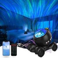 Enokik Aurora Projector, For Galaxy In Bedroom With Built-In Bluetooth Speaker, Night Light Projector For Kids Adult, Star Projector For Ceiling/Party/Gift (Black)