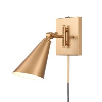 Whitmire 10.25'' High 1-Light Plug-In/Hardwire Sconce - Brushed Gold