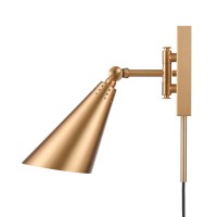 Whitmire 10.25'' High 1-Light Plug-In/Hardwire Sconce - Brushed Gold