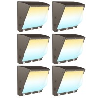 Sunco Led Selectable Cct Wall Pack Outdoor 80W Dimmable Waterproof Commercial Grade Security Warehouse Parking Lot Lighting, 3000K/4000K/5000K, 7600 Lumens, 120-277V, 6 Pack - Ul Dl