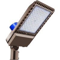 Ledmo 300W Led Parking Lot Light Slip Fitter Mount 36000Lm 5000K Outdoor Commercial Area Lighting With Dusk To Dawn Photocell E