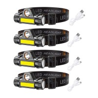 Led Headlamp Flashlight 4-Pack Led Rechargeable Headlamp Headlight For Running, Camping, Hiking And More Lumens Usb Rechargeable Headlight, Outdoor Camping Cycling Fishing, Headlamp Flashlight