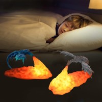 Hgomx Fire Dragon Lamp Light 3D Printed Night Light Led Moon Light Gift Bedroom Room With Usb Rechargeable 2Pcs Ice Dragonora