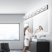 Ralbay Modern 6 Light Vanity Light Chrome Bathroom Vanity Lighting Fixtures Over Mirror Acrylic Up And Down Chrome Bathroom Wall