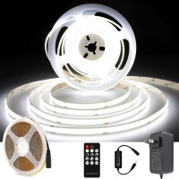 Axmotut White Cob Led Strip Light Dimmable 164Ft5M Led Light 6000K Daylight White 2400 Leds High Lumen Led Tape Lights Cri 9