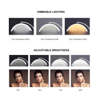 Ebrlaxin Lash Lamp For Eyelash Extensions - Led Moon Light For Lashes, Facial, Tattoo, Esthetician - Cool, Warm Lighting Lamp With Adjustable Brightness & Height - With Phone Holder (White)