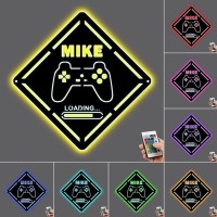 Personalized Gamer Metal Sign Wall Art Lamp Led Game Neon Sign Night Lights Custom Name Home Decor Gamer Sign For Teen Boys Game Room Decor Bedroom Wall Decoration