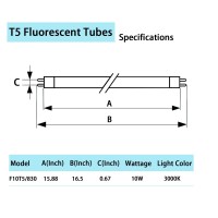 16 F10T5830L Fluorescent Light Bulb Replacement For Jascophilipslinear T5 10W 3000K Warm White Bulbsg5 Miniature Bipin Bas