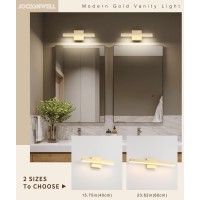 Joossnwell Bathroom Vanity Lights Fixtures Over Mirror Dimmable 5Cct Led Gold Bathroom Light Fixtures Modern Bath Wall Lamps Bar