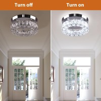 Ypqxyhda 98 Crystal Flush Mount Ceiling Light Fixtures Led Round Mini Chandelier Light Fixture Ceiling Lamp For Kitchen Hallw