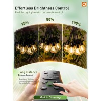 Addlon 200Ft Led Outdoor String Lights Remote Dimmable Patio Lights With Timer 3 Lighting Modes 64 Shatterproof Edison Bulbs