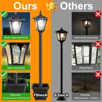 Suponar 70 Solar Lamp Post Light Solar Light Post Outdoor Waterproof With Planter Solar Pole Light Outside For Porch Yard Dr