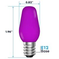 Luxrite 25Pack C7 Led Purple Replacement Light Bulbs For String Lights 05W Shatterproof Colored Candelabra Bulb Enclosed Fi