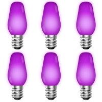 Luxrite C7 Led Purple Replacement Light Bulbs For String Lights 05W Shatterproof Colored Candelabra Bulb Enclosed Fixture Ra