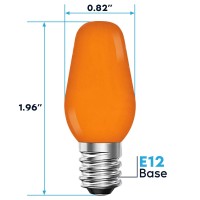 Luxrite 12Pack C7 Led Orange Replacement Light Bulbs For String Lights 05W Shatterproof Colored Candelabra Bulb Enclosed Fi