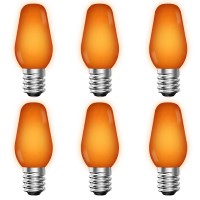 Luxrite C7 Led Orange Replacement Light Bulbs For String Lights 05W Shatterproof Colored Candelabra Bulb Enclosed Fixture Ra