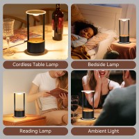 Tubicen Cordless Table Lamp, 4000Mah Rechargeable Battery Operated Led Desk Tables Lamp, 4-Level Touch Dimmable Night Light Lamp, 3000K Portable Lamp For Bedroom Dining Room Restaurant Camping