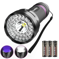 Everbrite Led Flashlight, Multifunctional Flashlight With Uv And White Light, 395Nm Black Light, 300 Lumens High Powered Flashlight For Camping, Emergencies, Pet Urine Stains, Aa Batteries Included