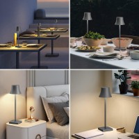 Sakringt 2 Pack Led Cordless Table Lamps Rechargeable,5000Mah Battery Operated Table Light,3 Color Stepless Dimming,Portable Small Desk Lamp In Aluminum For Party Patio Restaurant Indoor/Outdoor