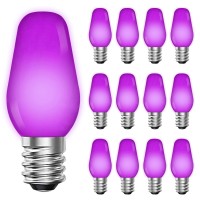 Luxrite 12Pack C7 Led Purple Replacement Light Bulbs For String Lights 05W Shatterproof Colored Candelabra Bulb Enclosed Fi