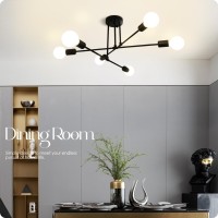 Soilsiu Modern Sputnik Chandelier Ceiling Light Fixtures 6Light Semi Flush Mount Ceiling Light For Bedroom Dining Room Living