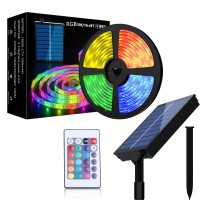 Solar Led Strip Lights Outdoor 164Ft Solar Power Rgb Led Lighting Ip66 Waterproof Rope Camping Lights For Garden Wedding Ea