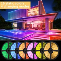 Solar Led Strip Lights Outdoor 164Ft Solar Power Rgb Led Lighting Ip66 Waterproof Rope Camping Lights For Garden Wedding Ea