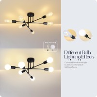 Soilsiu Modern Sputnik Chandelier Ceiling Light Fixtures 6Light Semi Flush Mount Ceiling Light For Bedroom Dining Room Living