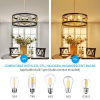 Xingqi 217 Drum Chandelier 5Light Rustic Pendant Lighting Modern Farmhouse Chandeliers For Living Room Dining Room Bedroom