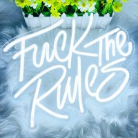 Heliwey Fuck The Rules Neon Sign For Teen Room Decor Man Cave Home Bar Sign Led Usb Operation Neon Light For Theme Party Decoration