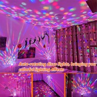 Mikwoab 2 Pack Colorful Magic Rotating Ball Light Led Plug In Disco Ball Light Rgb Disco Light Bulb Party Lights Dj Disco Lig