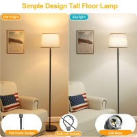 Coucrek Floor Lamp For Living Room Modern Standing Lamps With Linen Shade Simple Design Pole Lamps Tall Floor Lamp For Bedroom