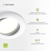 Asd 4 Inch Gimbal Led Can Recessed Light Retrofit 5Cct 2700 3000 3500 4000 5000 Adjustable 10W Conversion Kit 800Lm Dimmable Swi