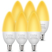 Jandcase Yellow Bug Light Bulbs, Yellow Candelabra Light Bulbs, Dimmable Yellow Led Bulbs, E12, 6W (60W Equivalent) Bug Lights, Amber Led Bulbs For Outdoor, Hallway, Porch, Ul Listed, 6 Pack