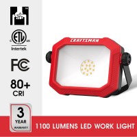 Craftsman 1100 Lumens 4000K Led Tiltable Portable Work Light In Red With 2In1 Adjustable Metal Rotating Stand And Handle Impa