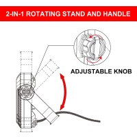 Craftsman 1100 Lumens 4000K Led Tiltable Portable Work Light In Red With 2In1 Adjustable Metal Rotating Stand And Handle Impa