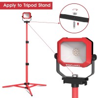 Craftsman 1100 Lumens 4000K Led Tiltable Portable Work Light In Red With 2In1 Adjustable Metal Rotating Stand And Handle Impa