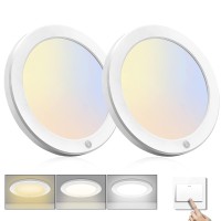 Paideste 2 Pack Motion Sensor Led Ceiling Light, 18W 1600Lm 9 Inch Led Flush Mount Light Fixtures, 3000K/4000K/6000K Selectable Wired Motion Detector Light For Indoor, Closet, Hallway, Stair