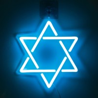 Star Of David Neon Sign Attivolife Hanukkah Decorations Jewish Star Shape Neon Light Led Wall Decor For Home Office Housewarm