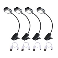 Kunhe 4 Pack Rechargeable Book Light For Reading At Night In Bed Small Mini Book Lights Easily Clip On To Books For Kids Book Lo