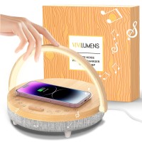 Vivilumens Bedside Lamps With Wireless Charger For Bedroom Touch Modern 3 Level Dimmable Table Lamp With White Noise Sound Mach