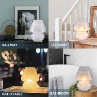 Battery Operated Table Lamps Timer, Cordless Lamp With Led Bulb For Power Outage, Mushroom Lamp For Area No Plug, Decorative Lamp For Tabletop/Corner/Entryway/Stairway/Bathroom/Fireplace(Cloud)